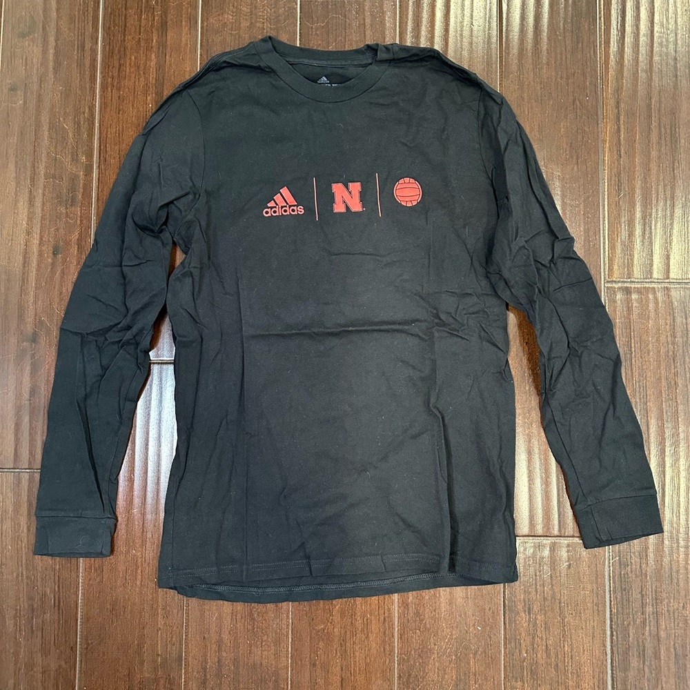 Nebraska Volleyball Adidas Black Long Sleeve Men's Shirt